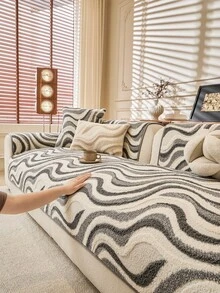 1pc Bohemian Style Thick Plush Sofa Cushion, Quilted Craftsmanship, Non-Slip, All-Season Use, Machine Washable, Pet-Friendly, Soft Plush Fabric - Perfect For Living Room, Bedroom, Office Home Decor - Grey - View 5