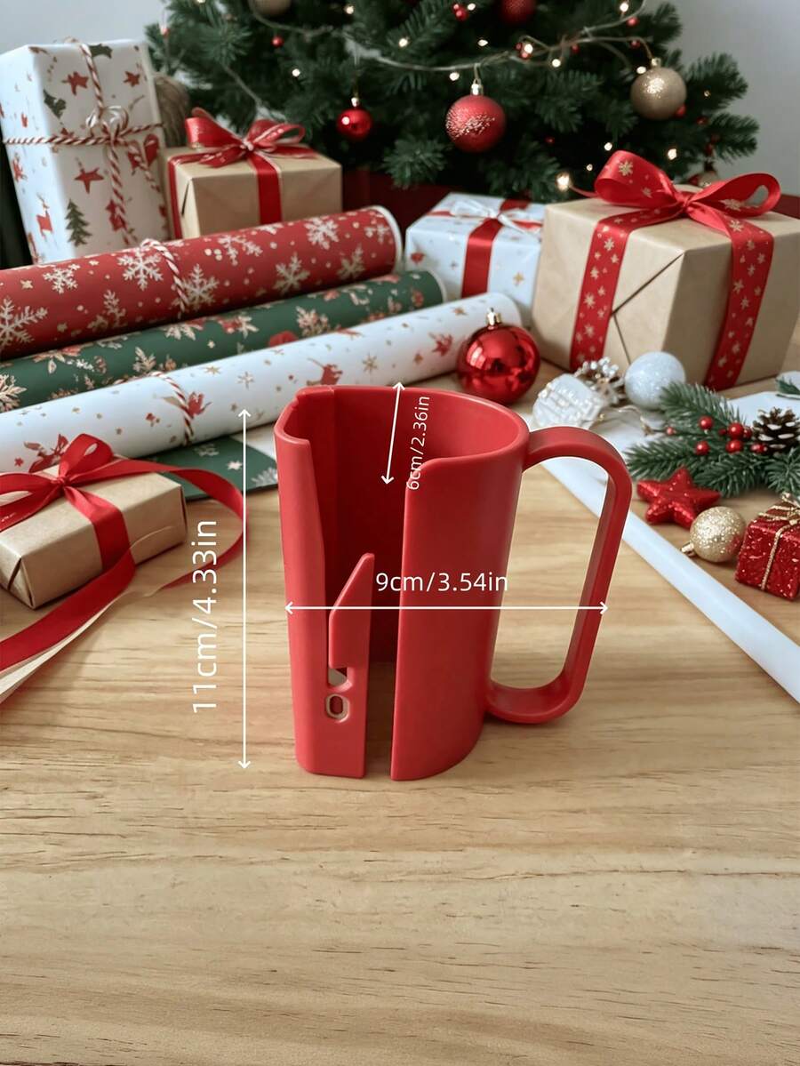 Christmas Gift Wrapping Paper Roll Sliding Cutter, Handmade Paper Cutting Tool, Christmas Birthday Party Supplies - X - View 1