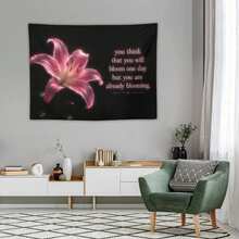 1pc Lily Flower Wall Tapestry, Tropical Floral & Leaf Aesthetic Landscape Wall Hanging, Bedroom & Living Room Decor - Multicolor - View 2