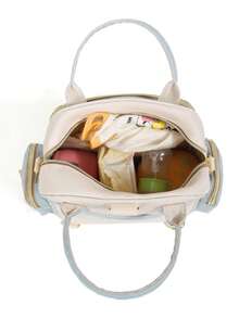 1pc Multifunctional Mommy Bag With Dry & Wet Separation, Independent Bottle Compartment, Convenient Side Tissue Pocket, Shoulder Strap, One Shoulder, Hand Carry, Lightweight For Travel - Multicolor - View 8