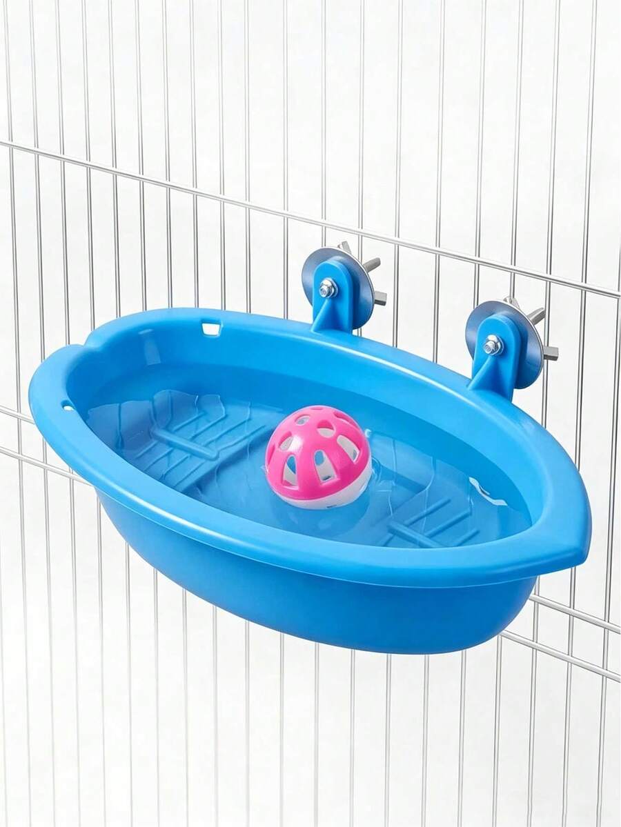 Bird Bath Cage , Feeding Bowl, Bird Bath, Water Bowl, Hanging Bird Bath, Toy, Pet Parrot Cage, Budgie Additions, Shower, Parrot, Cockatiel Shower Box, Food Feeding Rack, Tray, Bird Cage Additions - Style A - View 1