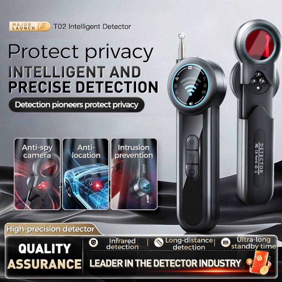 Smart Anti-Spy Camera Detector, Hotel Hidden Camera Finder, Anti-Eavesdropping & Anti-Tracking Detector, Privacy Protection Device For Business Travel - View 1