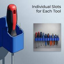 10-Slot Wall-Mounted Tool Organizer, 3D Printed Heavy-Duty Hand Tool Storage Rack, Suitable For Screwdrivers, Pliers And Wrenches, Space-Saving Garage Workshop Organizer - 10-slot Tool Organizer - View 4