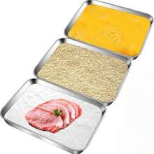 Stainless Steel Rectangular Rice Noodle Tray, Home Kitchen Steaming Dish, Easy To Clean, Buffet Serving Tray, Food Prep Plate - New Square Tray - No Lid - View 13