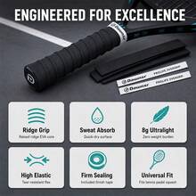 Dawnsr PROLIFE Ribbed Overgrip Tape, Anti-Slip Sweat Absorbing Racket Handle Wrap, Shock Absorption Textured Grip Tape, Ultra Light 8g Replacement Grip For Tennis, Padel, Beach Tennis, Badminton Rackets - Multicolor - View 9