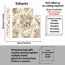 5/10 Sheets Vintage Skull Rose Wrapping Paper Gothic Style Gift Wrap, Suitable For Halloween Party, Birthday Gift Packaging, Baby Shower, Holiday Gift Box Decoration - Multicolor - View 10