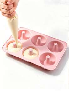 1/2 buah Cetakan Donat Silikon 6 Rongga, Cetakan Kue Bulat untuk Membuat Makanan Penutup, Roti, Cokelat, Kue Pastri, Bagel, Aksesori Kue Dapur Silikon Lembut, Baki Makanan Penutup Mudah Dilepas, Cocok untuk Memanggang di Rumah, Pesta, Hadiah Liburan - View 6