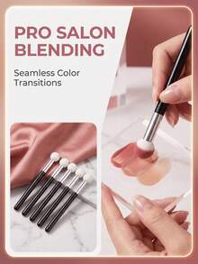 Nail Art Ombre Sponge Pen, Gradient Smudge Brush For UV Gel Polish, Soft Sponge Head Manicure DIY Nail Gradient Blending Tool For Salon & Home Use - Multicolor - View 4