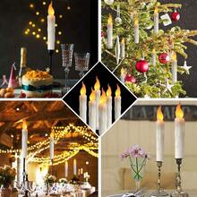 6pcs/12pcs Flameless Cone Candles Battery Operated Flickering LED Realistic Candles With Dripping Wax Effect 6.5 Inch White Twist On/Off Switch No Remote Control Suitable For Halloween Christmas Wedding Fireplace Autumn Church Vigil Decoration White/Ivory - Taper Candle - View 8