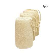 3pcs Natural Loofah Exfoliating Body Scrubber - Yellow - View 7
