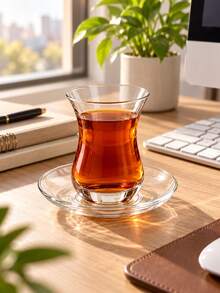 Set Cangkir Teh Tulip Kaca Borosilikat Tinggi Tebal, Anti Selip, Tahan Panas, 6 Buah, Cangkir, Set Peralatan Makan (Termasuk Tatakan Cangkir Kaca yang Serasi), Satu Cangkir Teh, Set Cangkir Gaya Transparan Minimalis, Sepenuhnya Transparan Tanpa Pola, Bentuk Tulip dengan Pinggang Ramping, Pinggiran Bulat Melengkung, Pegangan Ergonomis, Cocok untuk Teh Merah, Teh Buah, Teh Sore di Rumah, Sarapan, Resepsi Tamu, Pesta Liburan, dan Acara Minum Sehari-hari - MultiWarna - View 3