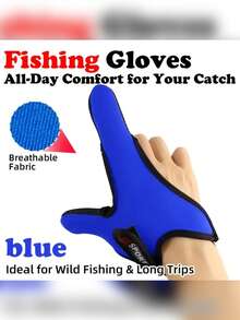 1pc Breathable Two-Finger Fishing Gloves – Suitable For Outdoor Fishing And Long-Term Use, With An Elastic Wrist Design - Multicolor - View 6