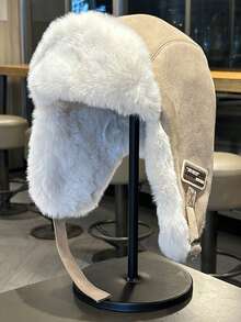 1pc Women's Winter Bucket Hat, Warm Bell-Shaped Hat With Soft Faux Fur Trim, Comfortable Cold Weather Hat, Suitable For Autumn/Winter Outfits, Travel, Walking, Commuting, Shopping And Daily Fashion Accessory - A - View 4