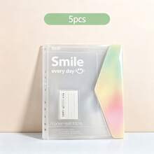 5/6pcs File Storage Bags, A4 Size, Detachable Inner Pages, Colorful Inner Pages, Paired With Minimalist Outer Shell, Portable, Suitable For Storing Test Papers, Notes, Home Organization, Office Document Organization, Back To School Stationery, Folders, File Bags - Multi-color - View 11