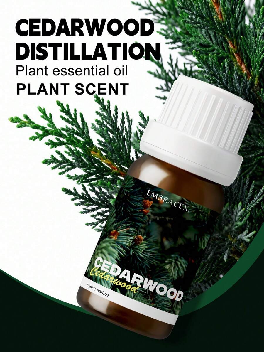 EMBRACEX. Pure Cedarwood Essential Oil | Pure Cedarwood Oil | Premium Essential Oil For Home Diffusers, Aromatherapy And Humidifiers | 0.33 Fl Oz