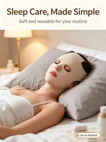 Full Face Sleep Tape Strap, Cheek And Chin Fixation Band, Facial Mask, Thin Facial Massage Strap, Reusable And Breathable, Jawline, Face Masks - Apricot - View 10