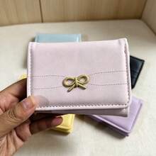 Butterfly Short Fresh Style Wallet, Solid Color Wallet, Women's Short Minimalist Wallet, Multi-Slot Large Capacity Card Holder Coin Purse Multifunctional - Multicolor - View 7