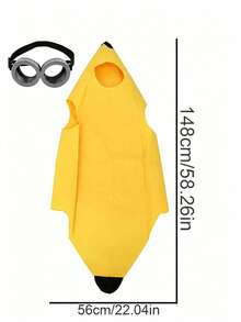 Banana Fruit Set With Vintage Round Frame Goggles, Adult Halloween Carnival Party Fun Creative Fruit Cosplay Costume Accessories - Multicolor - View 18