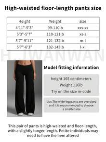 2 Buah Celana Yoga Wanita Warna Polos Model Kaki Lebar - Nyaman, Pas Badan, Serbaguna untuk Lari, Kebugaran, Yoga, dan Aktivitas Lainnya, Olahraga Musim Semi, Hitam - Hitam - View 3