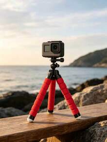 Mini Flexible Sponge Octopus Phone Tripod, 360° Rotatable Ball Head, Portable Multi-Function Camera Stand Holder For Live Streaming, Vlog, Selfie, Compatible With Smartphone & Action Camera - Multicolor - View 5