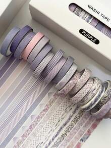 20 Rolls Vintage Washi Tape, Thin 7mm*3 Meters, Assorted Patterns, Paper Self-Adhesive Masking Tape, Gift Wrapping Stickers, Essential For Back To School - Coffee Brown - View 22