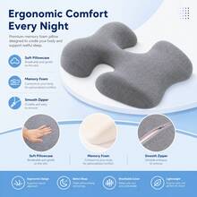 Ergonomic Memory Foam Headrest And Back Pillow, Skin-Friendly Removable Cover, Beauty Salon SPA Massage Back Pillow, Suitable For Living Room, Bedroom, Office, Outdoor, Car And Other Home Decor, Perfect Gift For Family And Friends - U-shaped Pillow - View 9