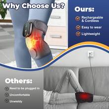 Knee Massager, Electric Knee Warmer, Vibrating Massager, 3-In-1, Shoulder, Leg, Arm Soothing Device, 5000mAh Rechargeable Battery - View 7