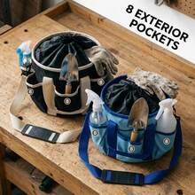 Multi-Pocket Tool Bag, Outdoor Gardening Tool Storage Bag, Durable Oxford Fabric Drawstring Storage Bag, Non-Slip Bottom Foot Pad Design, Equipped With Carrying Handle And Adjustable Shoulder Strap, Yard Gardening Maintenance Tool Storage, Home Repair Hardware Tool Organizer Bag, Multi-Compartment Large Capacity Tool Bag - Multifunctional Storage Bag - View 4