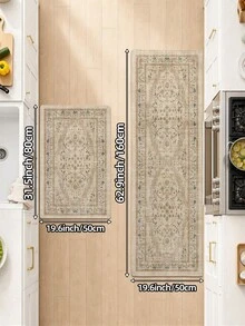 DAJIANG 1pc Bohemian Vintage Kitchen Rug, Non-Slip Rubber Backing Long Runner, Machine Washable Thickened Kitchen Floor Mat, Suitable For Hallway, Laundry Room, Holiday Room Decor - Multicolor - View 15