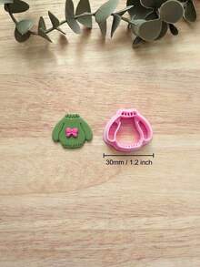 Sweater-Shaped Polymer Clay Cutters, 4Pcs Clay Mold, Winter Clothes Shape Cutter For Handmade Earring Jewelry DIY Craft Making - Pink - View 9