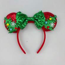 Hasbro 1pc Red Christmas Themed Sequin Headband, Holiday Party Headpiece, Perfect For School Party, Costume Party, Role Play, Halloween, Halloween Promotion, Theme Park Visit, Cosplay Holiday Party Hair Accessory, Fun Photo Prop, Amusement Park Accessory, Easter, Comes With Cute Bow Cartoon Hair Clip, Suitable For Travel, Masquerade Party, Role Play - Style a - View 10