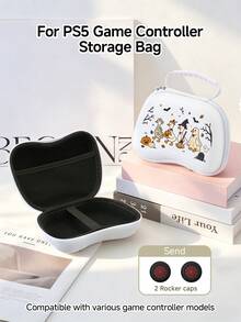 Xingji,Halloween-Themed Goose And Duck Cartoon Design Game Controller Storage Bag-Suitable For PS-5 Game Controllers/Game Consoles-Includes 2 Game Controller Joystick Protectors,Dust-Proof And Scratch-Resistant-Ideal Choice For Switch Players. - View 3