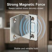 Lnvisible Magnetic Cabinet Catch Set Ultra-Slim L-Shaped Magnetic Catch; Easy To Install; Suitable For Kitchen Cabinets And Wardrobe Doors; Ensures Secure Closure. - A - View 4
