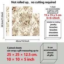 5/10 Sheets Vintage Skull Rose Wrapping Paper Gothic Style Gift Wrap, Suitable For Halloween Party, Birthday Gift Packaging, Baby Shower, Holiday Gift Box Decoration - Multicolor - View 8