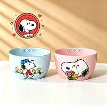 Official Authorized Snoopy Ceramic Dinnerware Set, Cute Printed Rice Bowl + Dinner Plate + Soup Spoon, Single Person Dinner Set For Home, Porcelain Tableware Gift Box, Suitable For Breakfast And Daily Use - Multicolor - View 15