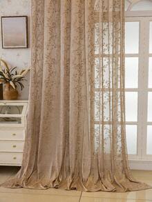 1 tấm rèm voan mỏng cotton linen phong cách Nhật hiện đại họa tiết thực vật, rèm cửa sổ lọc sáng dạng túi treo thanh, trang trí phòng khách, phòng ngủ, nhà cửa, định lượng vải 180g - Nhiều màu - Xem 15