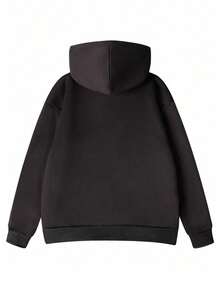 Women's Fashion Autumn/Winter Round Neck Loose Casual Comfortable Versatile Letter Print Sweatshirt - Black - View 6