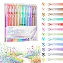 12 buah Pulpen Gel yang Dapat Dihapus, Cocok untuk Menggambar Tangan, Membuat Sketsa, Seni Garis, Menggambar Kreatif, Alat Tulis Siswa, Dapat Digunakan untuk Mencatat, Memberi Nilai Buku Teks, Membuat Jurnal, dan Penggunaan Kantor, Kembali ke Sekolah - Beraneka warna - View 5