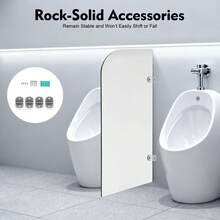 Urinal Screen Toilet Partition, 40x90cm Wall-Mounted Urinal Privacy Partition, Urinal Partition Screen For Toilets Schools,Shopping Malls, Round Angle - JZSKAQ-000300@Color - View 4