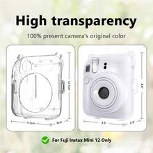 Mini 12 Transparent Protective Case, Anti-Drop Clear Shell With Back Pocket + Lanyard + Cartoon Stickers, PVC Material, Non-Yellowing, Anti-Scratch Camera Photography Accessory, Multiple Colors Available, Crystal Protective Case - Camera Not Included - View 4