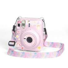 Mini 12 Transparent Protective Case, Anti-Drop Clear Shell With Back Pocket + Lanyard + Cartoon Stickers, PVC Material, Non-Yellowing, Anti-Scratch Camera Photography Accessory, Multiple Colors Available, Crystal Protective Case - Camera Not Included - View 12