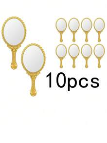 1/4/10/20pcs Vintage Handheld Makeup Mirror Set, With Gold/Silver/Rose Gold Compact Embossed Design, Portable Makeup Mirror, This Small Embossed Mirror Is Perfect For Princess Theme Party And Travel - Multicolor - View 39