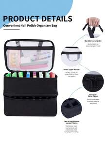 Nail Polish Storage Organizer – Holds 30–84 Bottles (15ml/0.5 Fl Oz); Features A Portable Design; A Storage Case Specially Designed For Nail Enthusiasts And Nail Technicians. - Multicolor - View 3