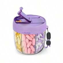 7-Compartment Transparent Portable Pill Box, Flip Lid Design + Portable Lanyard, Medicine Storage Sealed Bottle - View 1