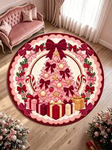 1 Adet 2D Baskılı Noel Ağacı Dekoratif Halı, Kalınlaştırılmış Halı, Kalın Halı, Tüylü Halı, Sonbahar/Kış Halısı, Kalınlaştırılmış Halı, Dekoratif Halı, Yatak Odası Dekoru, Küçük Halı, Halı, Ev Dekoru, Oturma Odası Halısı, Oturma Odası Küçük Halı, Yatak Odası Halısı, Oturma Odası Ev Dekoru, Dış Mekan Halısı, Yıkanabilir Halı - Çok Renkli B - Görünüm 3