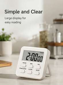 1pc Kitchen Timer Large LCD Display, Hours Count Down/Increment Function, Hour/Minute/Second Adjustment, One-Button Start/Stop, Clear Reset Button, Mode Switch Button, Back-To-School Essential - Multicolor - View 7