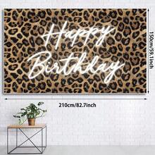 1pc Happy Birthday Backdrop Leopard Print, Cheetah Print Birthday Decorations Backdrop Banner For Women Cheetah Leopard Party Decorations For Wall, Photography Background - View 7