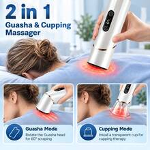 9-Level Rotating Vacuum Massager With Red Light & 6 Cups, USB Rechargeable Body Massage Device For Back Arm Leg - View 4
