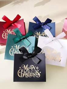 15pcs Christmas Gold Foil Square Gift Boxes/Creative Gift Boxes - Premium Gold Foil Christmas Merry Snowflake Pattern Gift Boxes - View 6