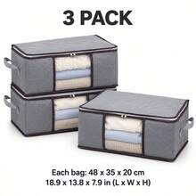 1/3/6/10pcs Home Clothing Storage Bags, Foldable Household Storage Organizer For Home Organization, Clothes, Quilts, Sweaters, Bedding, Bedroom, Pillows And Closet Organizer - Medium Gray - View 25